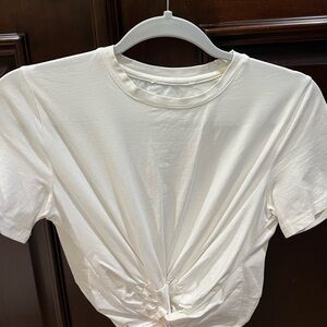 White Knotted Crop Top